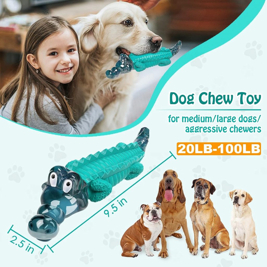alligator Dog Toys for Aggressive Chewers-Dog Chew Toy/Large Dog Toys/Tough Dog Toys/Heavy Duty Dog Toys/Durable Dog Toys for Large/Medium Dogs/Super Chewer Dog Toys to Keep Them Busy (Blue)