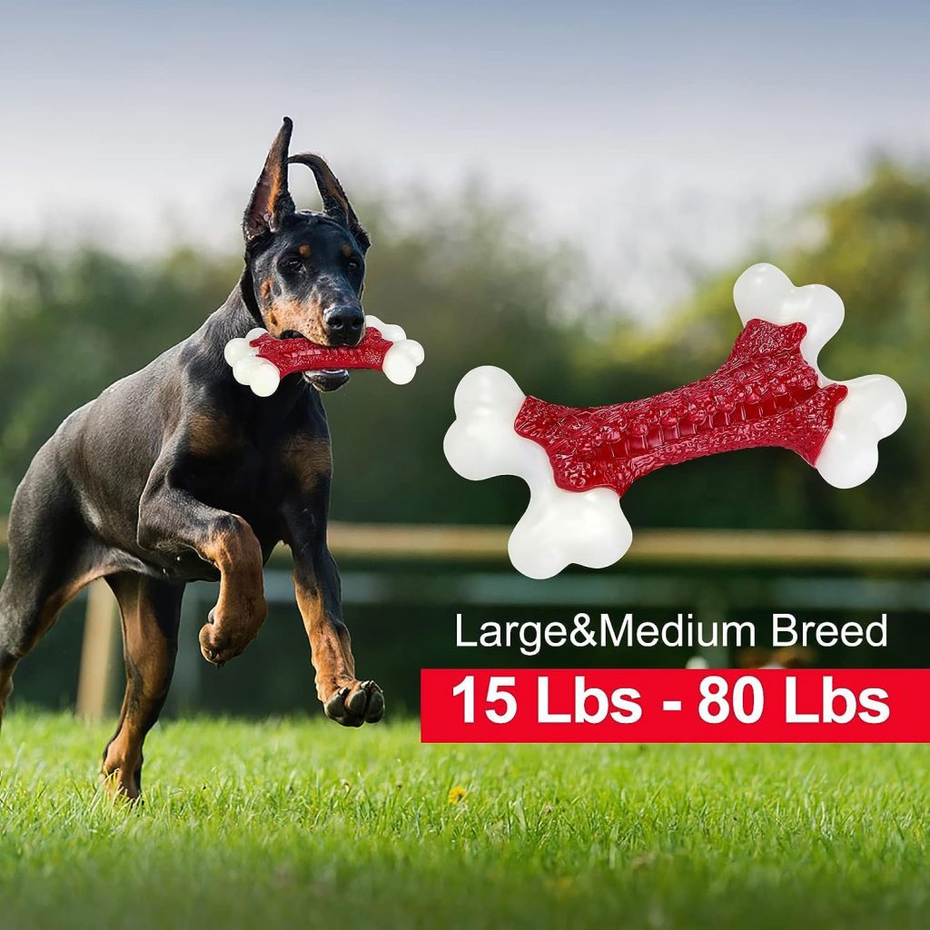 Kseroo Tough Dog Toys, Dog Toys for Aggressive Chewers Large Breed, Aggressive Chew Toys for Large Dogs, Dog Bone Chew Toy Nylon Durable Dog Toys for Large Dogs Dog Extreme Chew Toys Indestructible