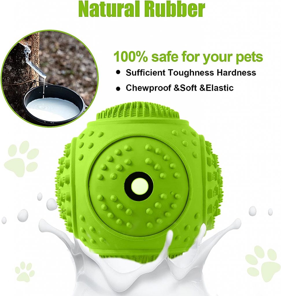 LUKITO Dog Chew Toys 3 Pack for Aggressive Chewers, Multifunctional Teeth Cleaning and Gum Massage, Tough Toys with Natural Rubber for Large and Medium Dog