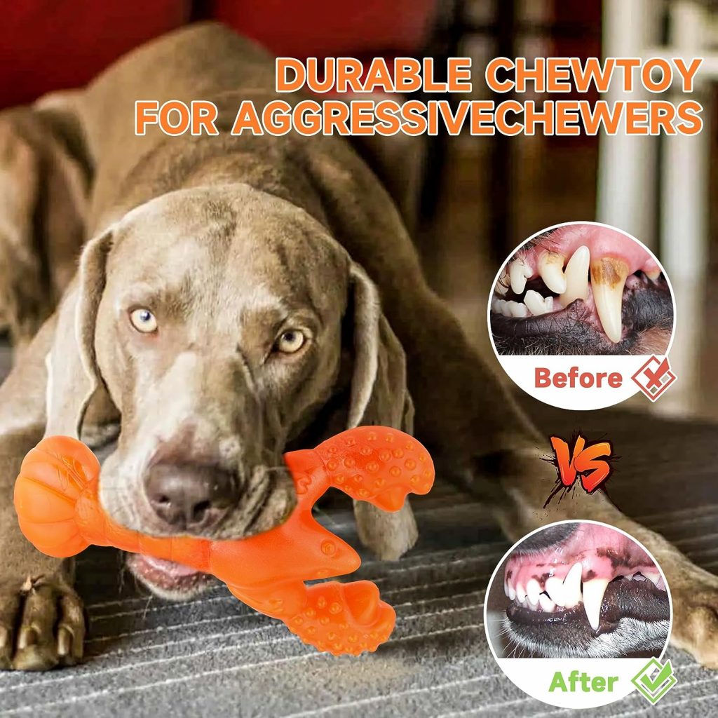 MMKPET Indestructible Dog Toys for Aggressive Chewers Tough Dog Toys for Large Dogs Durable Dog Chew Toys for Teething Heavy Duty Dog Bones for Medium Breed