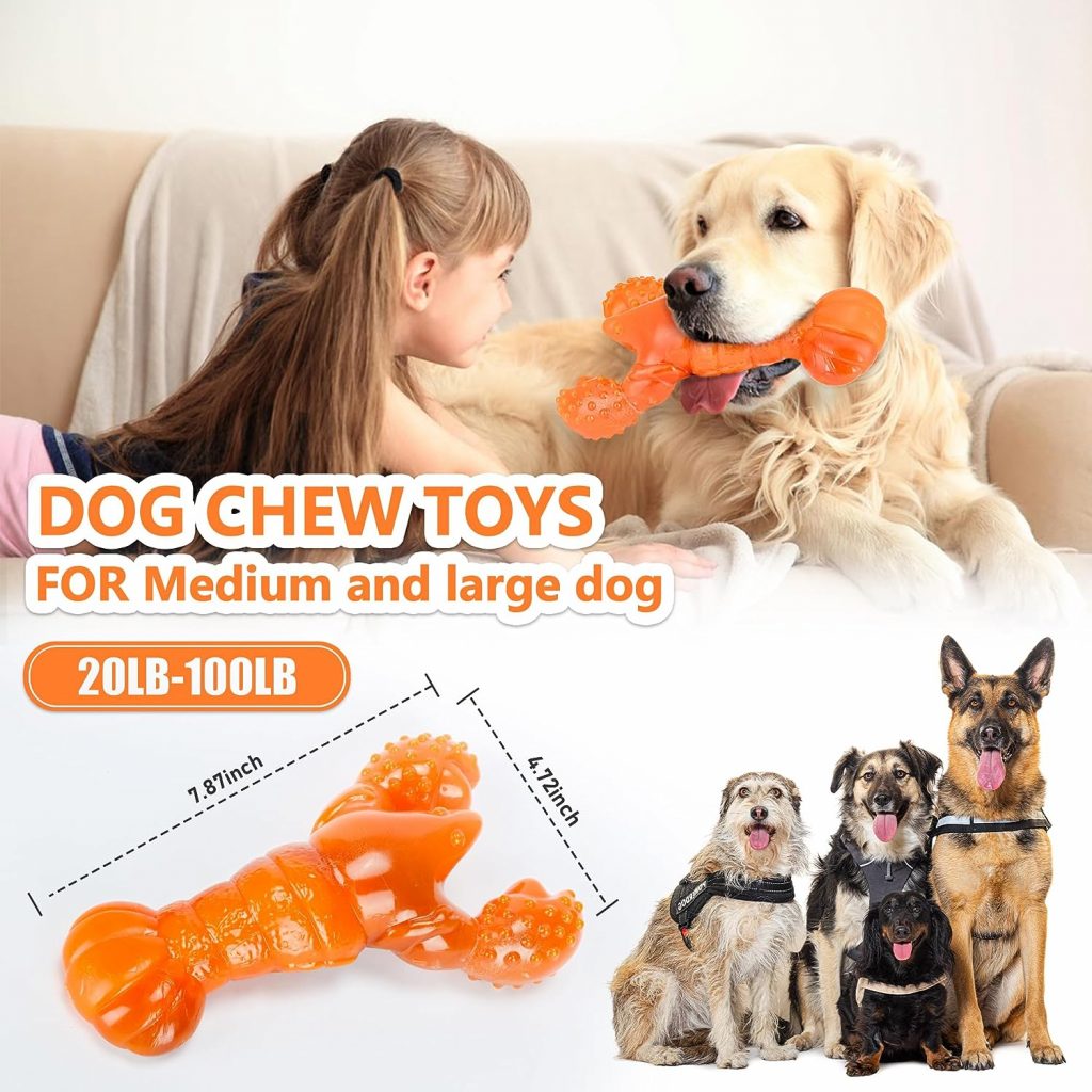 MMKPET Indestructible Dog Toys for Aggressive Chewers Tough Dog Toys for Large Dogs Durable Dog Chew Toys for Teething Heavy Duty Dog Bones for Medium Breed