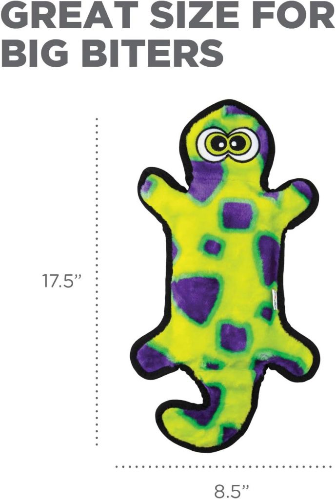 Outward Hound Invincibles Green Gecko Plush Dog Toy, Large