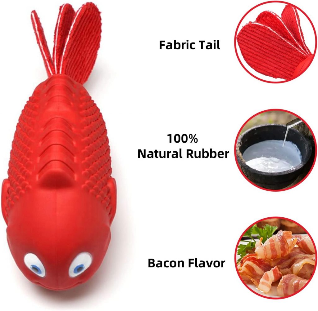 Tough Squeaky Dog Toys for Aggressive Chewers Large Breed, Dog Chew Toys, Super Chewer Dog Toys, Rubber Dog Toys for Large Dogs, Durable Dog Toys for Medium Dogs, Upgraded Indestructible Dog Toys