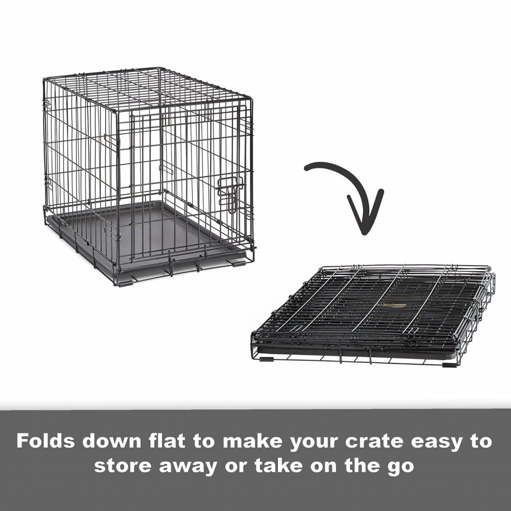 New World Newly Enhanced Single Door New World Dog Crate, Includes Leak-Proof Pan, Floor Protecting Feet, New Patented Features, 42 Inch